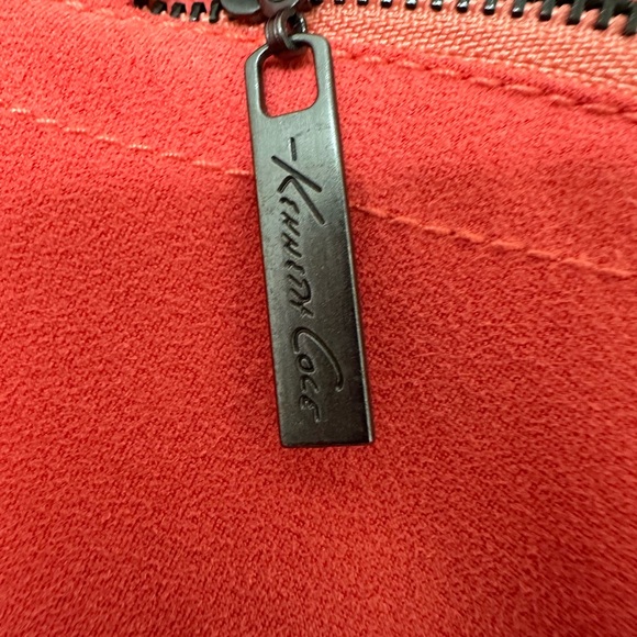 Kenneth Cole New York orange zip up asymmetrical jacket Sz M stylish casual #162 - Picture 4 of 6